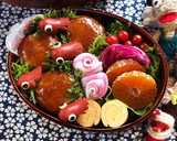 【簡単】キャラ弁 おかず なると 薔薇作り方8写真