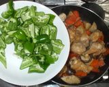 鶏手羽元と野菜の煮物♪簡単筍ピーマン人参作り方12写真
