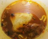 カップラーメンの残り汁に焼き餅作り方4写真
