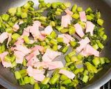 野沢菜漬けとベーコンのケチャップ炒め作り方4写真