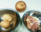 親子スープ 鶏肉、玉ネギ、溶き卵使用♪作り方1写真