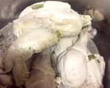 鶏肉の雑炊風ネギ生姜スープ作り方4写真