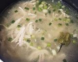鶏肉の雑炊風ネギ生姜スープ作り方8写真
