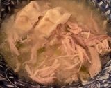 鶏肉の雑炊風ネギ生姜スープ作り方9写真
