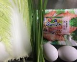 白菜とカニカマの中華風スープ作り方1写真