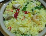アウトドア飯　土鍋で簡単パエリア♪作り方7写真