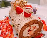 Wチョコクリームの苺チョコショートケーキ作り方50写真