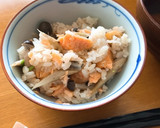 【土鍋で 鮭ともち麦の炊き込みご飯】作り方8写真