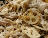 簡単カリカリ豚肉と蓮根のペペロンチーノ作り方6写真