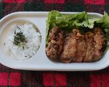 チキン竜田揚げのランチ(^^♪作り方2写真