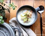 白菜とハムのミルクスープ作り方4写真