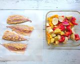 同時調理オーブン焼鯵と野菜のおかかグリル作り方7写真