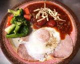 ハムエッグのトマトソースがけ作り方9写真