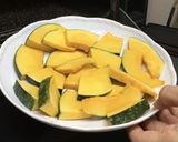 南瓜とブロッコリーのペペロンチーノ作り方2写真