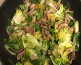 豚肉とサラダ菜と葱のにんにく醤油炒め作り方7写真
