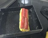 お弁当に♡カニカマ上のせ♡鮮か赤い卵焼き作り方2写真