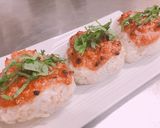 肉味噌とおかかの焼きおにぎり作り方5写真