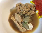 納豆で、ヘルシーモツ煮込み作り方2写真