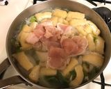 鶏肉とネギと木綿豆腐のうまうま煮込み作り方2写真