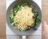 【５分】小松菜とベーコンのパスタ作り方4写真