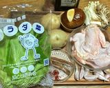 ポテチキ★きのこサラダ菜アヒージョ☆作り方1写真
