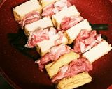 絹揚げと豚肉の重ね蒸し作り方2写真