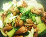 鶏モモ肉と青梗菜の炒め物(とろみ付け)作り方6写真