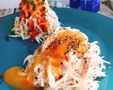 胸肉蒸し鶏をパスタ代わりに！低糖質パスタ作り方6写真