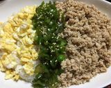 お鍋で簡単パラパラ✴︎鶏そぼろで三色丼作り方4写真