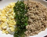 お鍋で簡単パラパラ✴︎鶏そぼろで三色丼作り方4写真