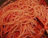 トマトソースとホワイトソースの麵ドリア作り方3写真