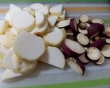 天然キノコ2種と芋2種の田舎風味噌煮作り方6写真