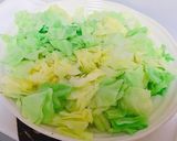 キャベツときのこ類の卵とじ丼作り方1写真