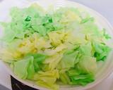 キャベツときのこ類の卵とじ丼作り方1写真
