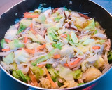 キャベツときのこ類の卵とじ丼作り方4写真