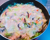 キャベツときのこ類の卵とじ丼作り方5写真