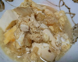 簡単！すき焼きの残りで豆腐の卵とじ作り方4写真