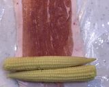 ☆雪だるまのヤングコーン肉巻き☆作り方1写真