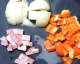 厚切りベーコンとパプリカのオイマヨ炒め作り方2写真