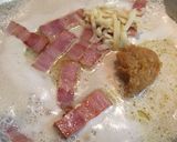 ベーコンの味噌クリーミーパスタ作り方2写真