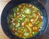 おくらとなめこの赤だし作り方4写真