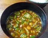 おくらとなめこの赤だし作り方5写真
