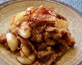 牛切り落とし肉とかぶの胡麻味噌炒め作り方6写真