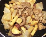 大根とさつまいもと豚肉の味噌煮込み炒め作り方7写真