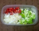 野菜とチーズソースのバジルパスタ作り方1写真