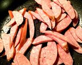 コラードグリーンとソーセージの炒めもの作り方3写真