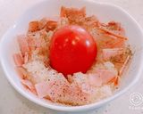 丸ごとトマトの、トマトチーズハムごはん！作り方2写真