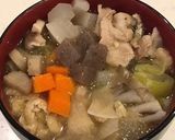 残った具沢山サイコロ豚汁で、豚汁うどん！作り方1写真