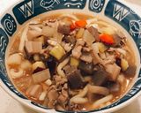 残った具沢山サイコロ豚汁で、豚汁うどん！作り方5写真