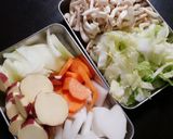 栄養満点♡簡単☆鮭と白菜の豆乳味噌スープ作り方1写真